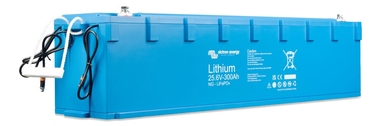 Victron Energy LiFePO4 Battery 25.6V 300Ah NG (front-angle)