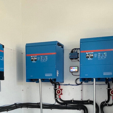 Victron Energy power system with Pylontech lithium battery bank in 