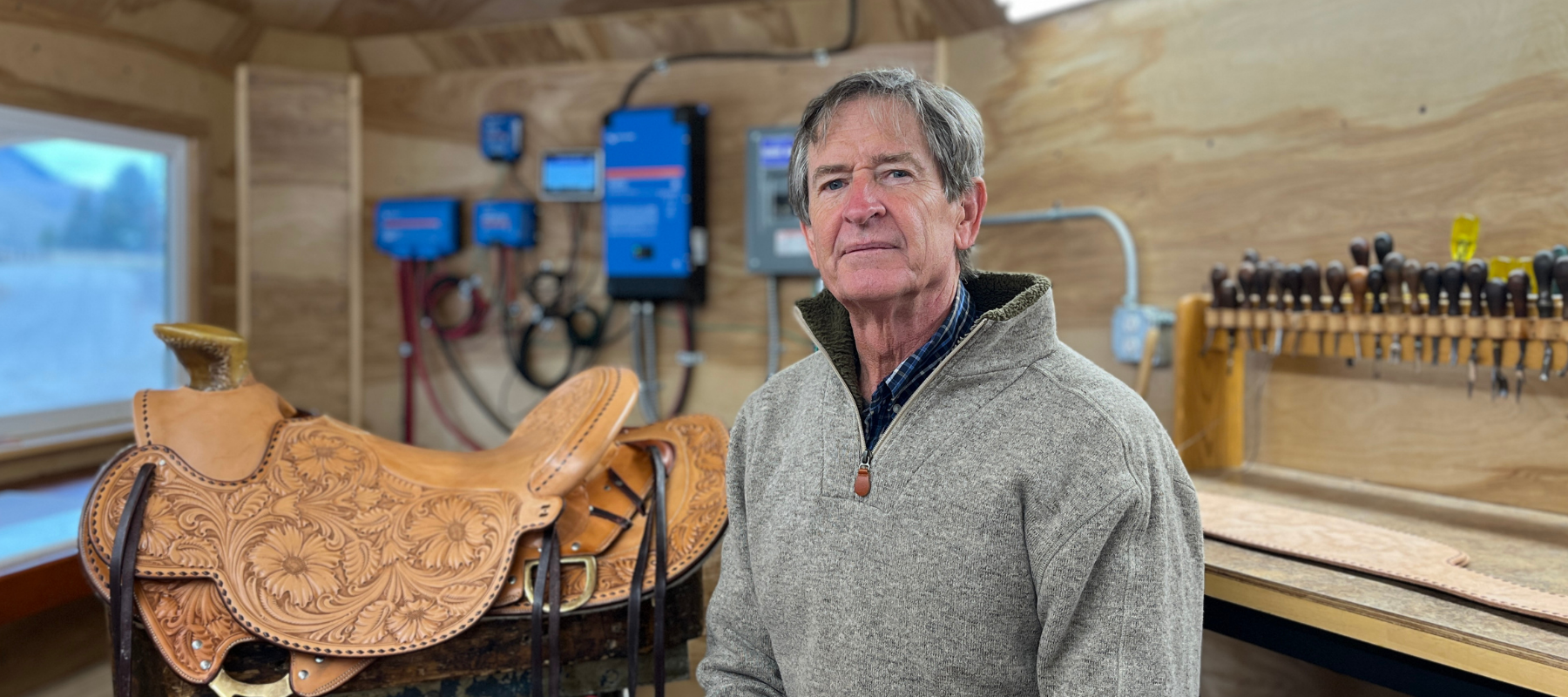 Mobile workshop untethers saddle maker