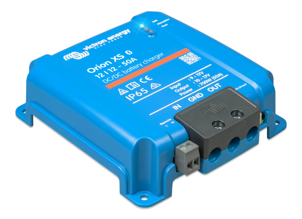 Photo of Orion XS 12/12-50A DC-DC battery charger (left)