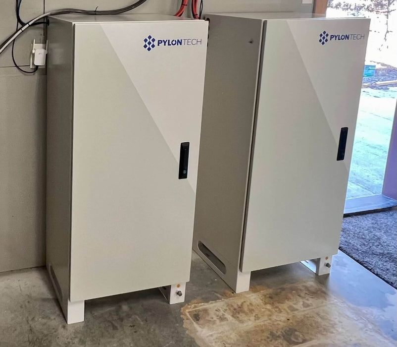 Pylontech battery storage cabinets close up