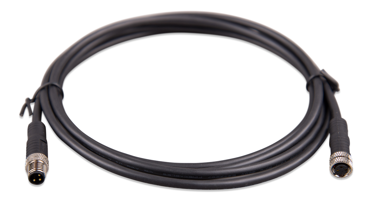 Photo of M8 circular connector MaleFemale 3 pole cable 2m (front)